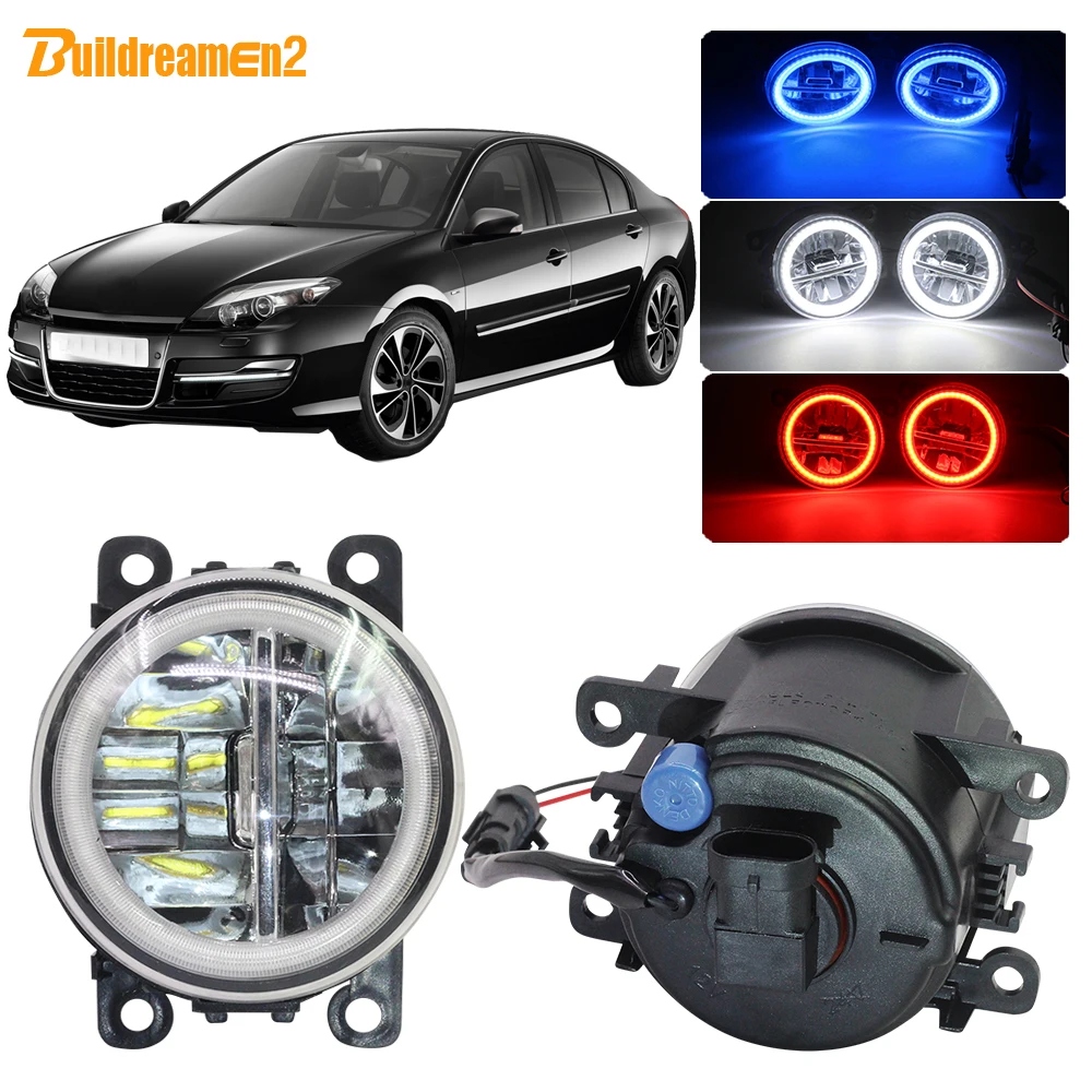 

Buildreamen2 Car 4000LM LED Fog Light Kit Angel Eye Daytime Running Light DRL 12V For Renault Laguna 3/III Grandtour 2007-2012