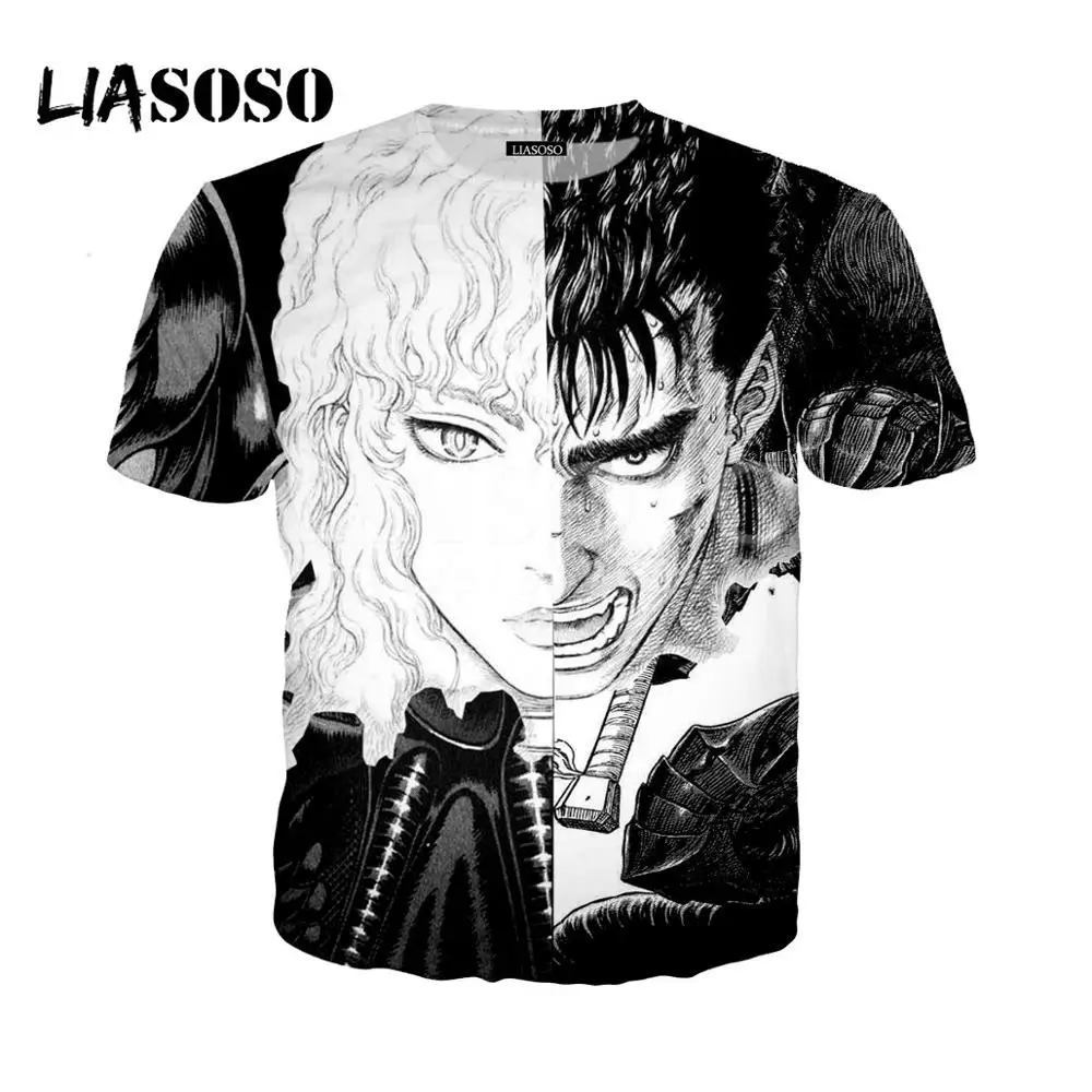 LIASOSO повседневное 3D принт для женщин мужчин Berserker стильная футболка с круглым вырезом летняя футболка хип хоп пуловер Harajuku короткий рукав X0834 - Цвет: 4