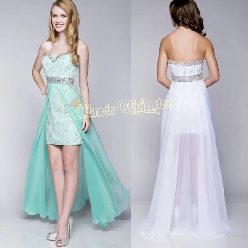 Vestidos Para Festa Fast Delivery High Low Lime Green Lace Prom Dresses