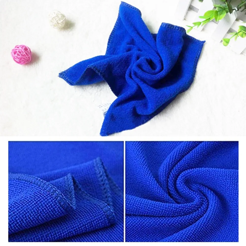 

1pc/5pcs Microfiber Cleaning Cloth 25x25cm Car Waxing Polishing Drying Home Windows Furniture Kitchen Housework Cleaning Towel