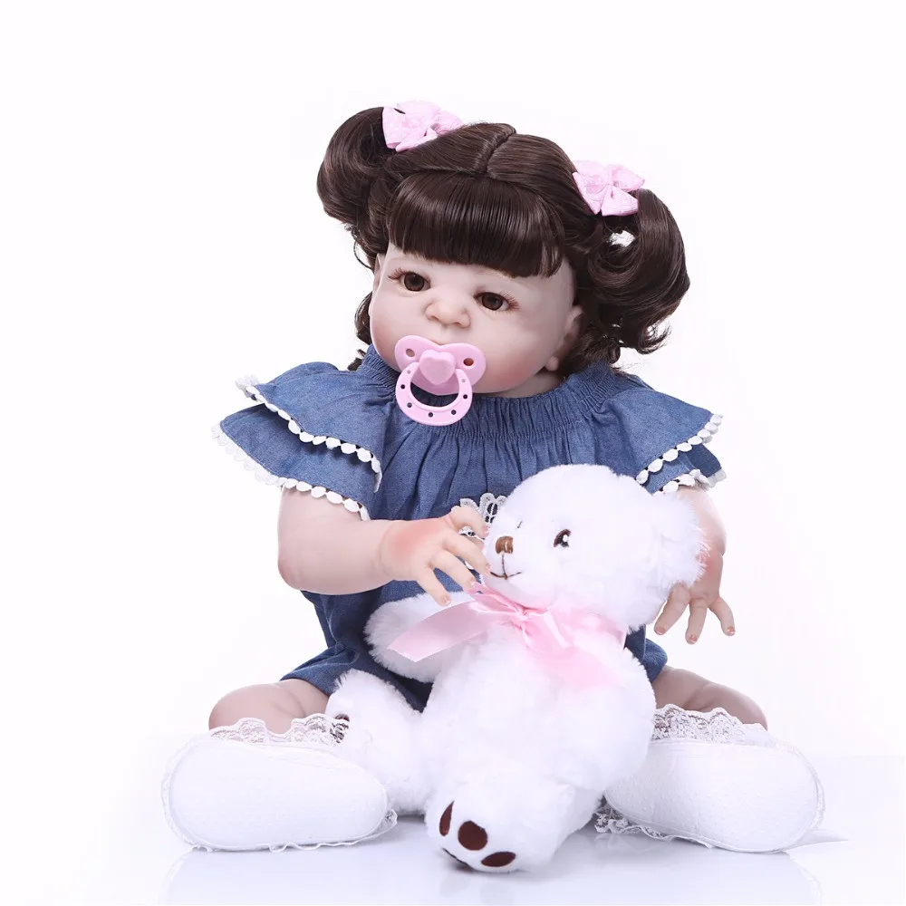 

2018 Bebely reborn 55CM Full Silicone Baby Doll Handmade Reborn Babies Lifelike Girl's toys For Kids Christmas Birthday Gift