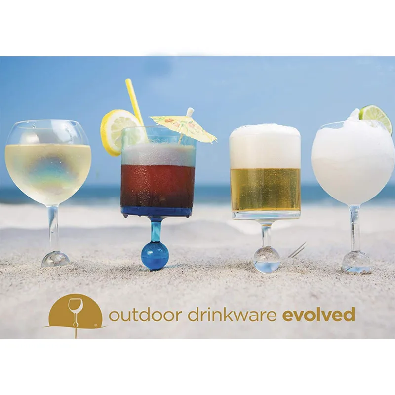 Стеклянная акриловая чашка для пляжа, оригинальная питьевая стеклянная чашка es для открытого бассейна для пикников, кемпинга, пляжа, снега, плавающего пляжа, бассейна вина Gl