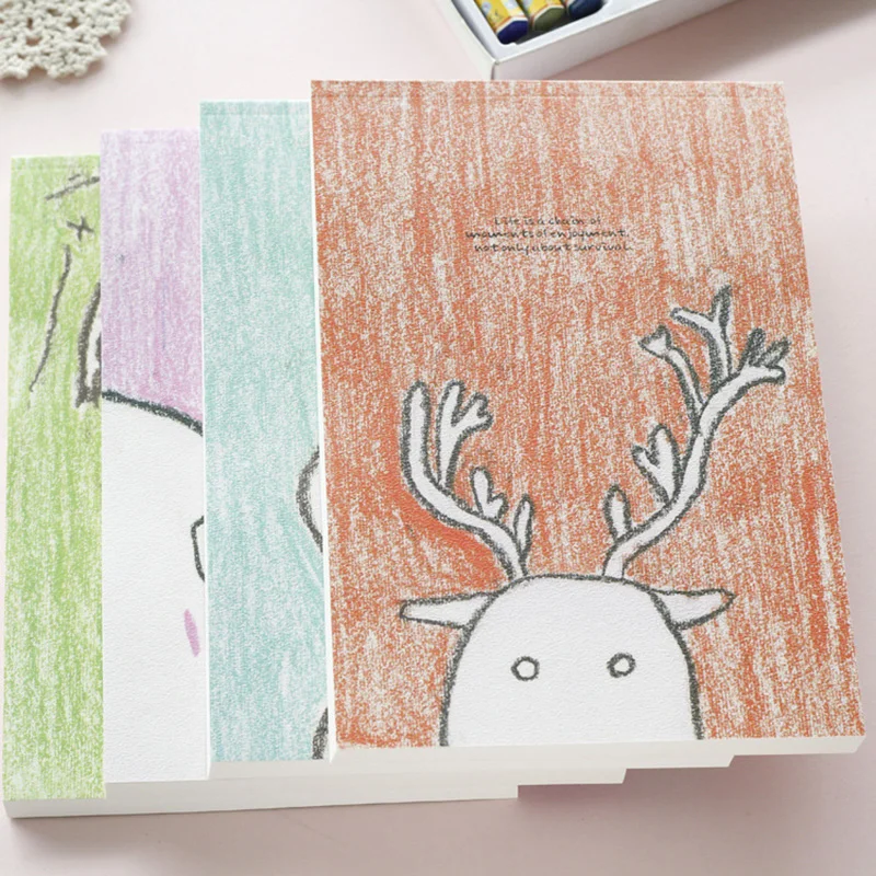 

Creative Drawing Note Cartoon Animal Notebook Blank Pages Sketchbook DIY Diary Book caderno for kids gift