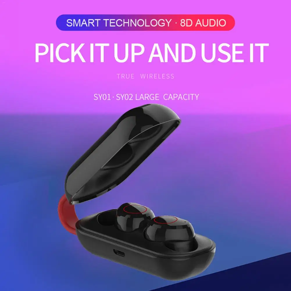 

TWS Bluetooth 5.0 Earphones True Wireless Binaural Earbuds with Charging Case Stereo Sound Headset Wireless Sports headphone