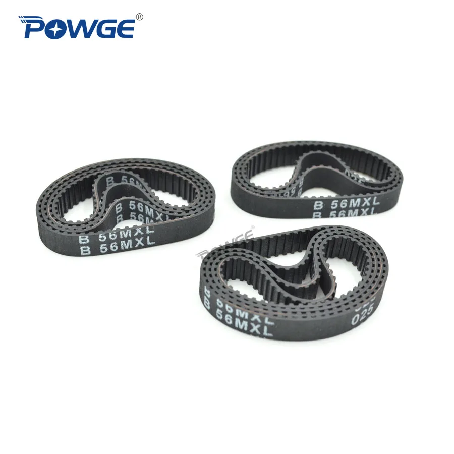 POWGE 10pcs MXL Timing belt B55 B56 B57 B58 B59 Width 6.35mm 025 6mm