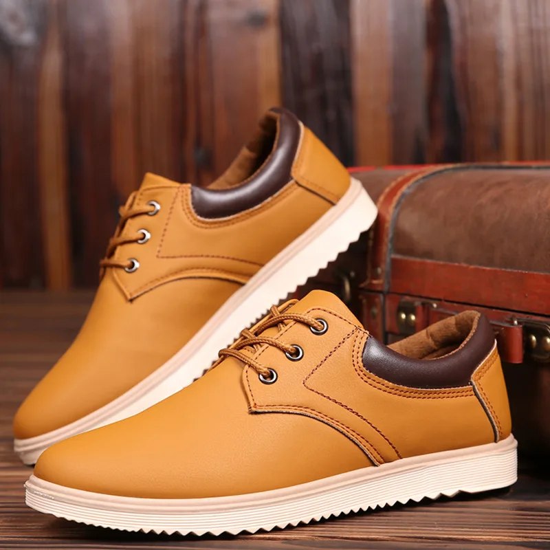 Men's New Leather Shoes Fashion Derby Shoes Oxfords Man Outdoor Non-slip Waterproof Work Footwear Classic Casual Best Sellers
