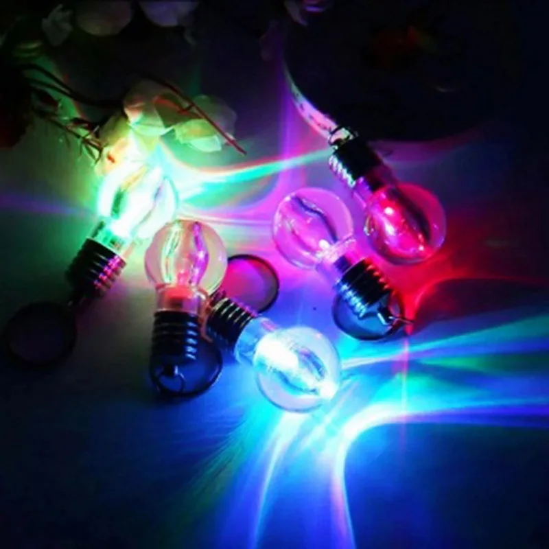 

Mini Cute Key Chain Touch 7 Color Changing LED Light Lamp Bulb Keychain Toy