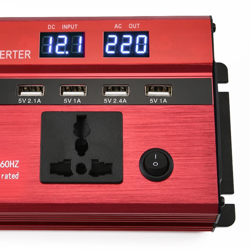 VicTsing Power Inverter 3000W DC 12V to AC 220V Sine Wave Convert 4 USB Ports 1 Socket Power Inverter Charger 12V to 220V       (5)