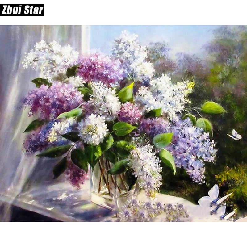 

Diy coloring picture by numbers painting calligraphy canvas pictures for living room drawing by number flowers butterfly