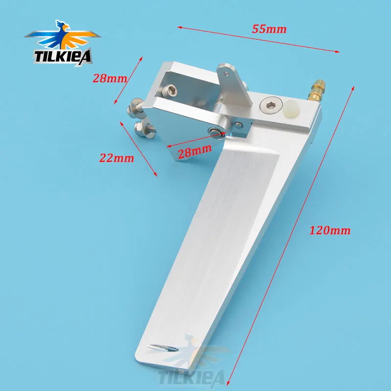 

Aluminum 55x120mm Center Rudder with Water Pickup Suitable for Rc Boat Length 75-100cm Good Quality