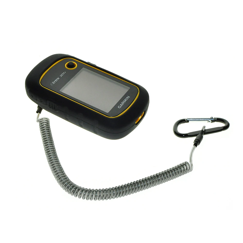

Safety Retractable Tether Steel Inside Stretch Coiled Lanyard+Silicone Protect Case Cover for Garmin eTrex 10 20 30 10x 20x 30x
