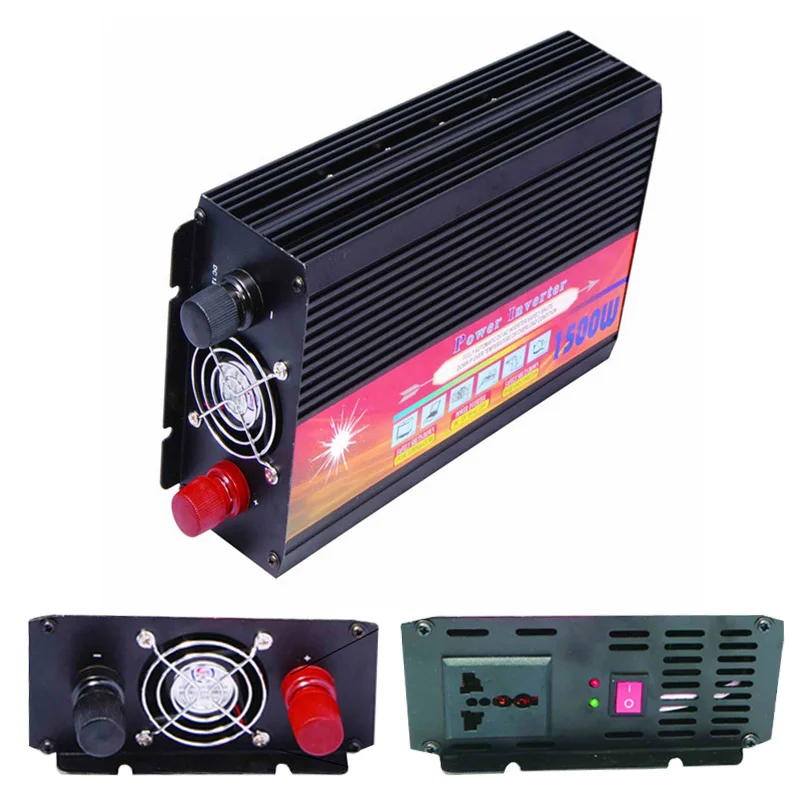Peak Power 3000W Inverter Rate 1500 Car Charger Power Inverter Converter 12 v to 220v inversor With US UK EU AU Universal Socket (7)