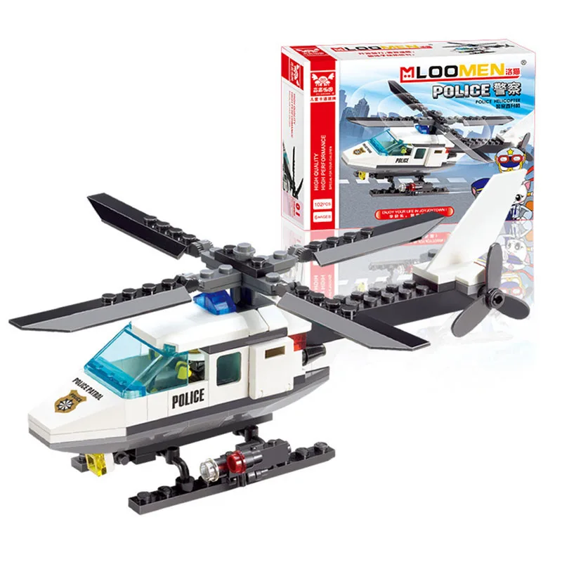 

102pcs Air Force plane DIY Bricks Compatible all brand Police Helicopter Building Blocks Boy's Brinquedo Toy Kids Birthday Gift