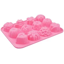 1pieces 12 Cavity Silicone Flower Soap Mold Cake Bread Mold Chocolate Jelly Candy Baking Mould Muffin Pan