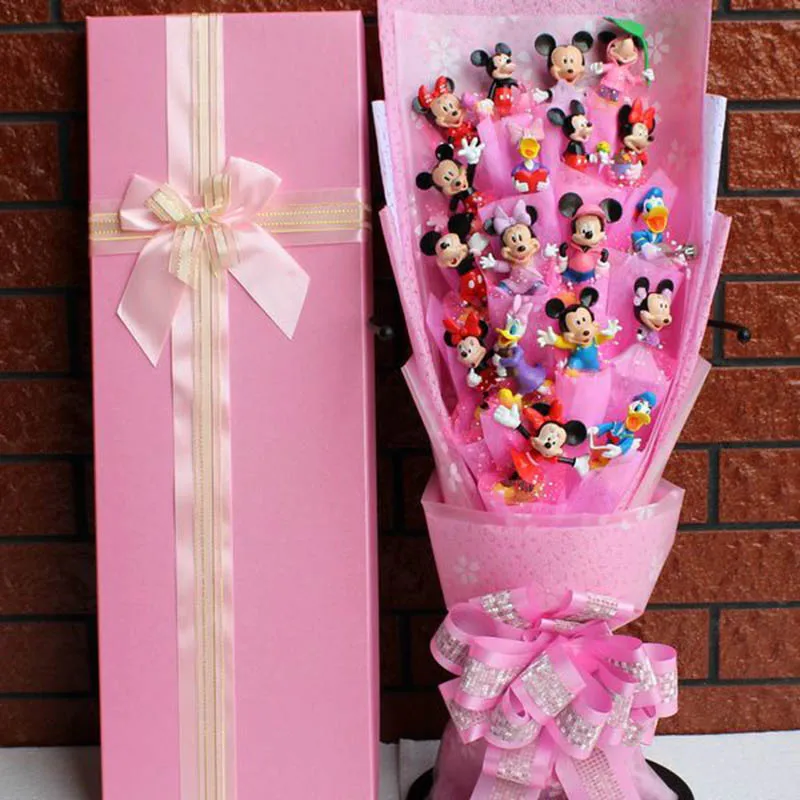 60 см Микки игрушки Фигурки с поддельными цветами мультфильм Действие игрушки день Святого Валентина подарок без коробки