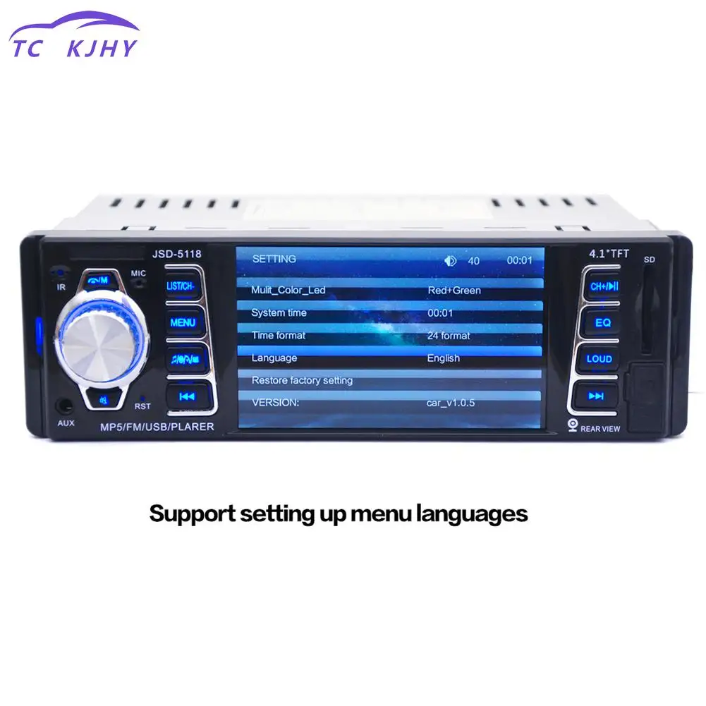 

4.1 Inch Car Radio Stereo Mp3 Player Wheel Control Fm Tft Screen Lcd Built-in Bluetooth Microphone Stereo Radio Support Usb tf
