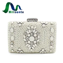 Women Wedding Bag Pearl Beaded Bags Ladies Evening Purse Designer Day Clutches Sister Party Handbags White Clutch Small