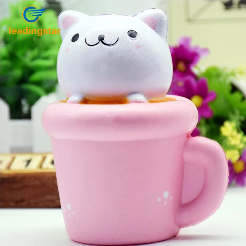 LeadingStar Cute PU Cat Toy Cupcake Cat Slow Rising Squishy Kitty