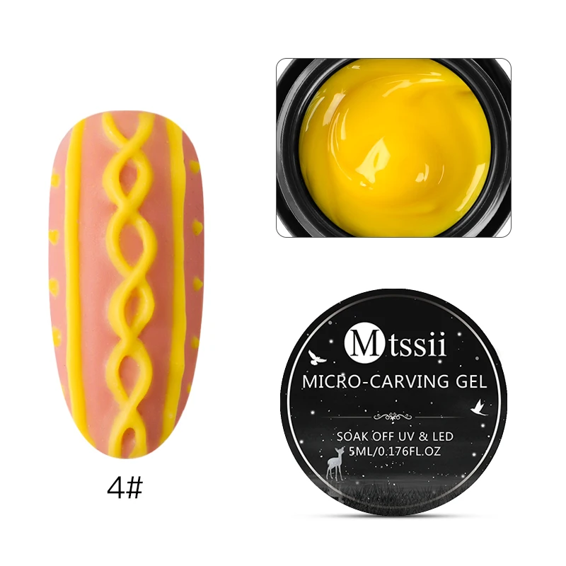 Mtssii 3D тиснение резной рисунок гель-паста для ногтей лак для ногтей замачиваемый УФ светодиодный Гель-лак для ногтей Esmalte Decarations - Цвет: W4450