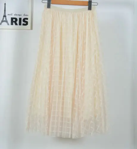 Для женщин Лето Boho Сексуальный сетка; с высокой талией плиссированная юбка Для женщин пляжные юбки розовый Для женщин Элегантный Тюлевая юбка Миди-юбки