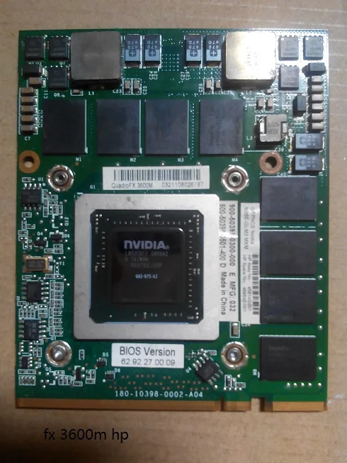 Оптовая продажа Nvidia Видеокарта Quadro 3600 M 512 Мб DDR3 MXM III видеокарта nVidia G92-975-A2 Чипсет для hp 583495-001 материнская плата