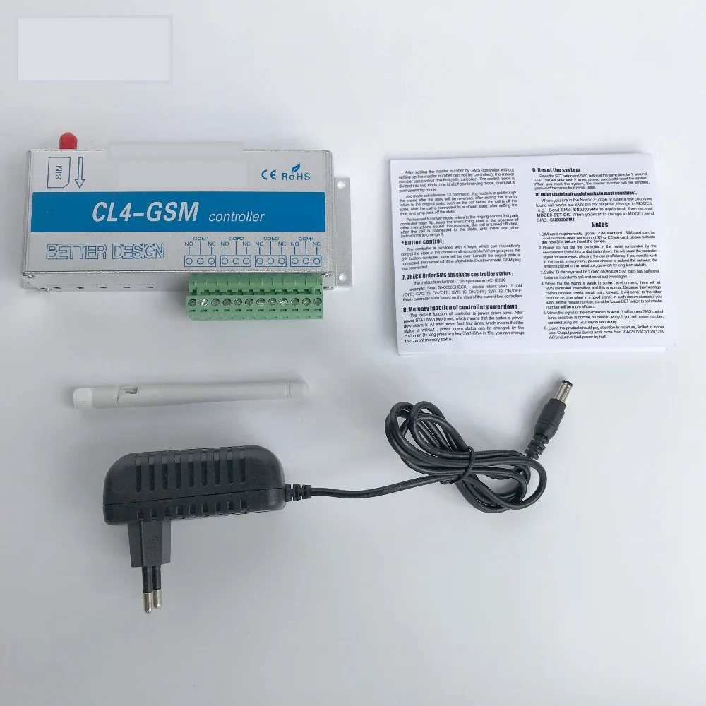 SMS Switch Controller Module 4 Way Output For ON/OFF High-power AC Motor Home Appliance Light Electric Lock