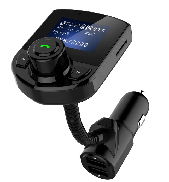 

by DHL/Fedex 10pcs Car FM Transmitter Bluetooth 3.1A Car Charger USB Port AUX Audio LCD Display Mp3 Player Phone Handsfree bt52