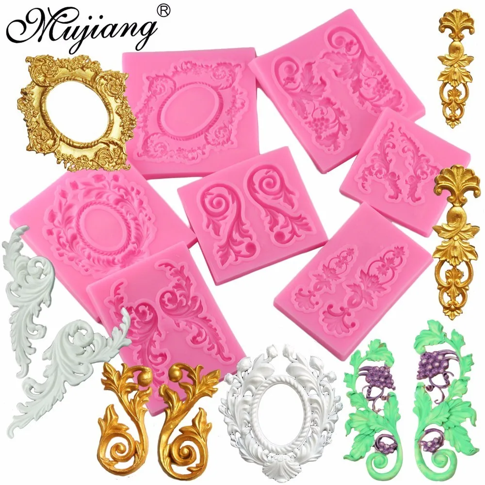 Mujiang moule en Silicone pour coin Baroque, rouleaux, Cupcake, soulagement de la cuisson