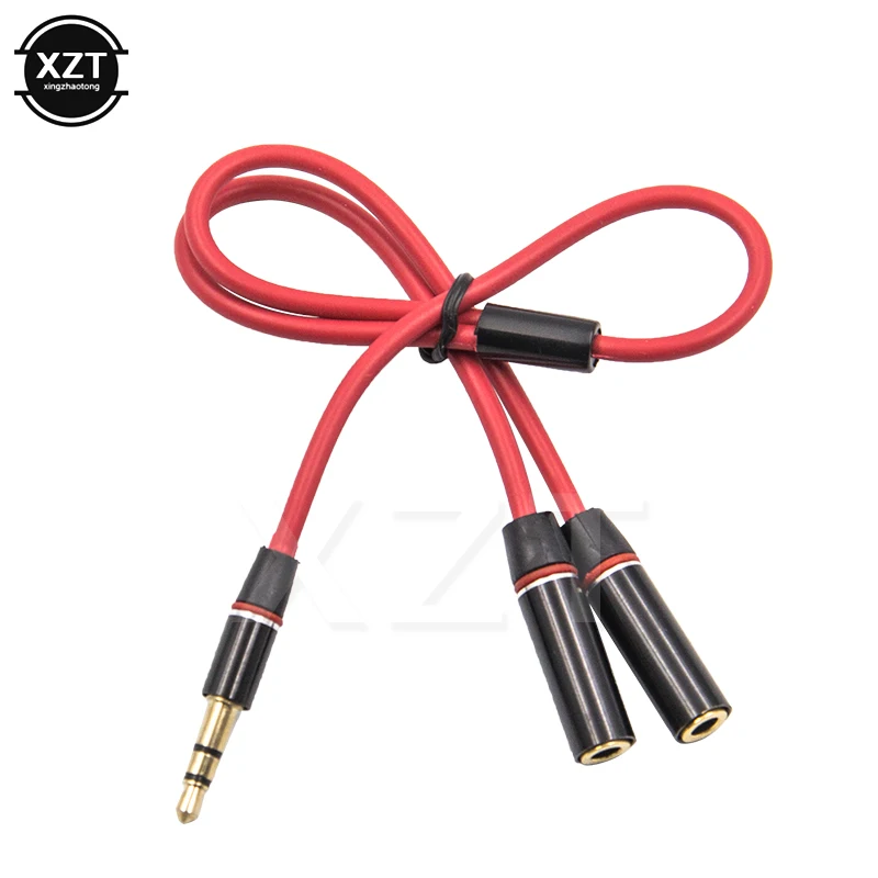 Audio Cable Splitter 3.5mm jack Stereo Headphone Audio Male To 2 Female Y Splitter Plug 3.5 Jack Cable for Earphone Accessories