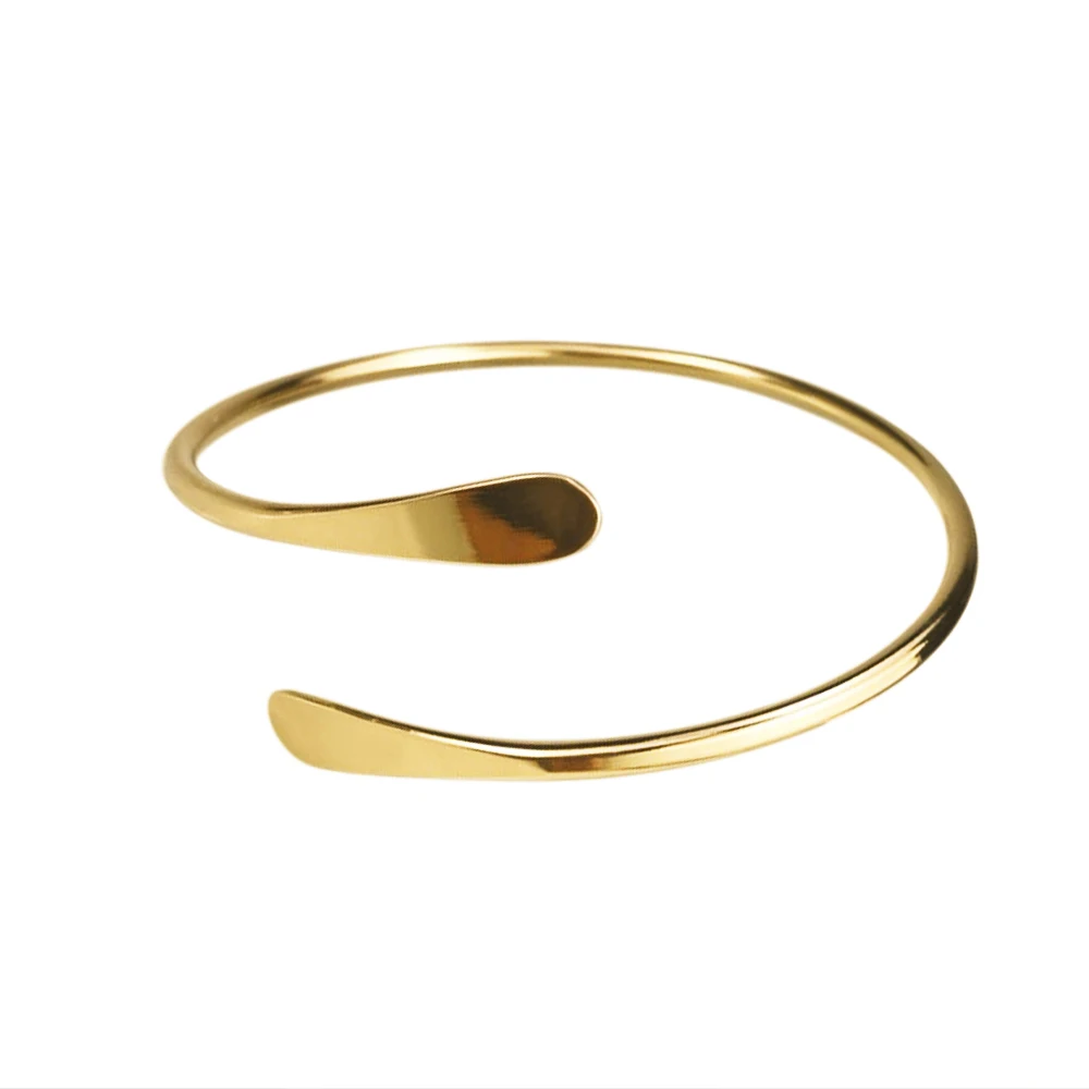MYLONGINGCHARM 10pcs/lot blank Brass Stacking Bangles Smooth Oval Stacking Bracelet Open Cuff Bangles F1671 2