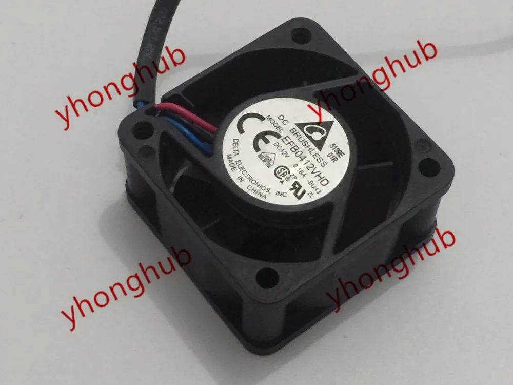 

DELTA EFB0412VHD BU43 DC 12V 0.18A 40x40x20mm Server Cooler Fan