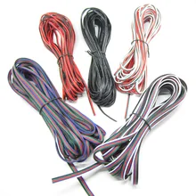 2Pin 3Pin 4Pin 5Pin 1 м 5 м 10 м 18AWG 20AWG 22AWG Электрический провод кабель-удлинитель для одного Цвет RGB/RGBW светодиодный подключение полосы