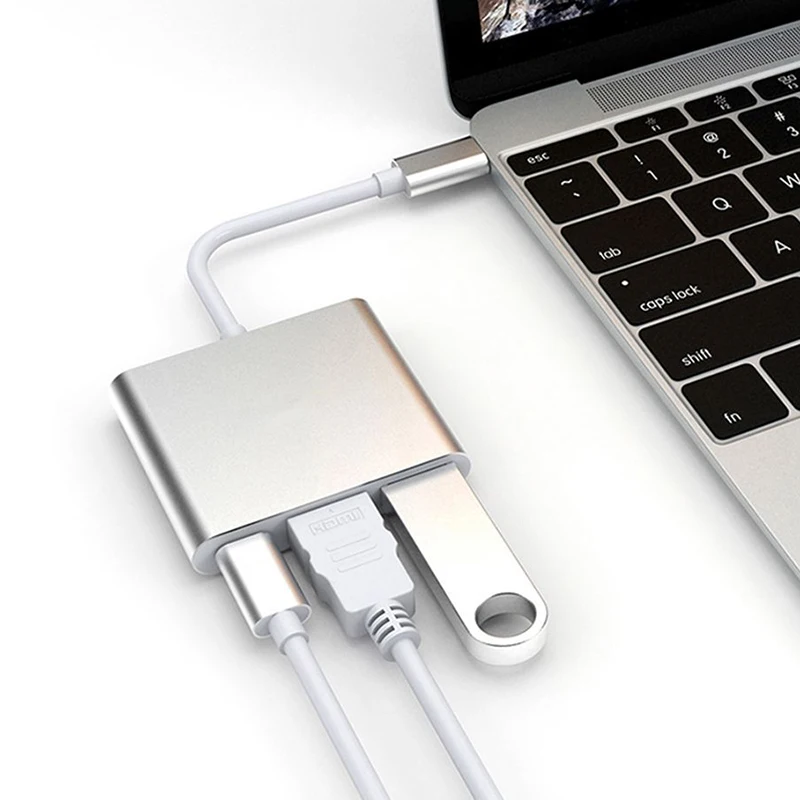 USB C концентратор HDMI адаптер концентратор USB Type C к Hdmi 4K USB 3,0 порт с USB-C питания для Macbook 12 дюймов Pro для Dell XPS 13