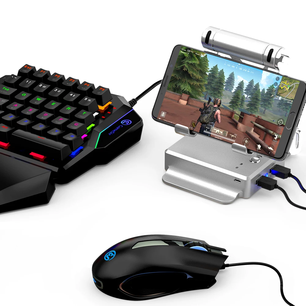 

GameSir GK100 For Pubg Game Gamepad One-hand Mechanical Blue Switches Gaming Keypad with GameSir X1 BattleDock For FPS Games