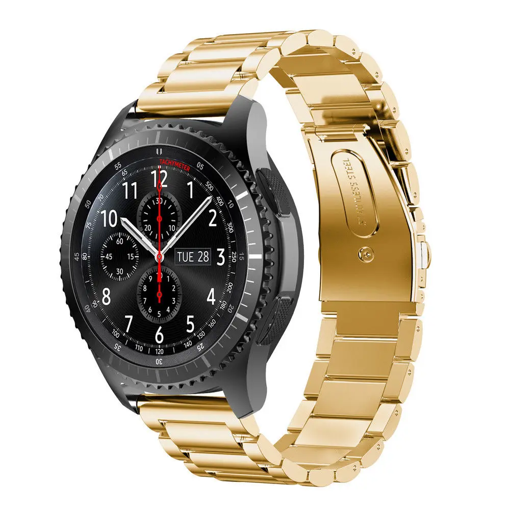 22 мм ремешок для часов из нержавеющей стали для samsung gear S3 Frontier S3 классический ремешок для Galaxy Watch 46 мм браслет с регулируемым инструментом