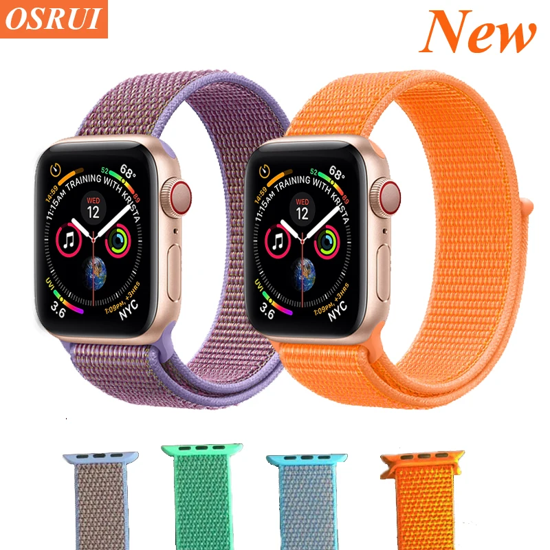 

OSRUI Strap for Apple watch band 4 44mm 40mm sport loop watchband correa 42mm 38mm nylon wrist bracelet iwatch 3 2 1 accessories