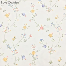 Хлопок саржа молочно-белая имитация ВЫШИВКИ маленькие желтые цветы Цветочные ткани для DIY кроватки постельные принадлежности платье Декор ручной работы