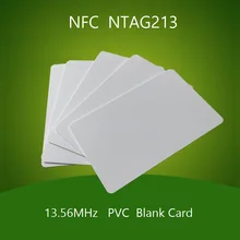 200 шт. 13,56 МГц NFC 213 чип карты пустой белый карта RFID NFC