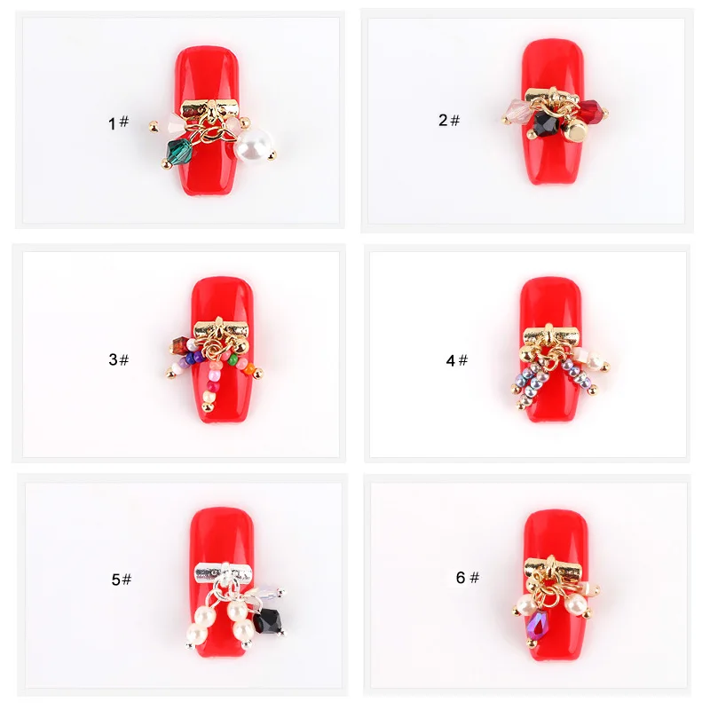 2016 New Arrival 2Pcs Luxury Manual Fringe Pendants Charms 3D Nail Art