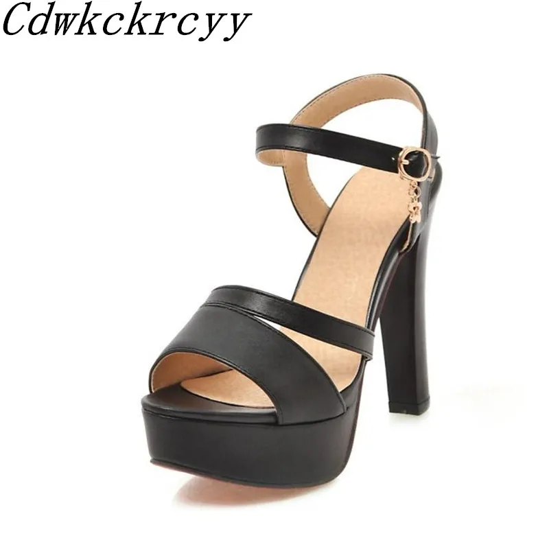 

Summer New pattern fashion Europe and America black sexy high heel Women sandals Thick bottom Waterproof temperament sandals