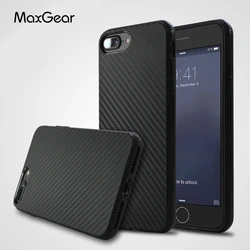Sleek Carbon Fiber Texture TPU Silicone Phone Case - Durable Protection Back Cover for iPhone 8
