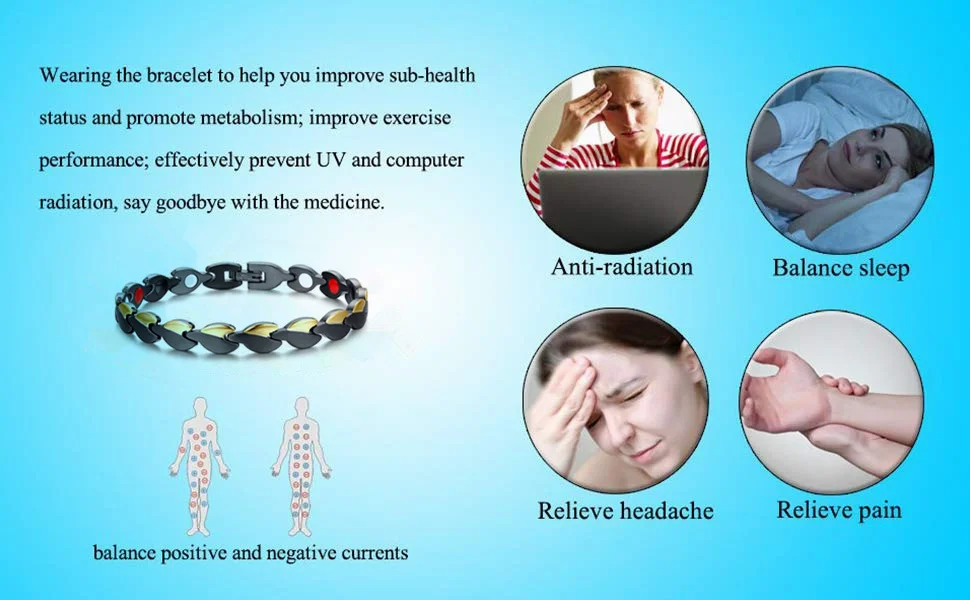 Титановый браслет для магнитотерапии для женщин облегчение боли потеря веса облегчение мигрени тревога для снятия тревоги облегчение артрита