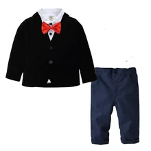 Осенний Детский костюм, блейзеры, новинка года, рубашка для маленьких мальчиков, комбинезоны, пальто, галстук, костюм для мальчиков, свадебная официальная одежда, хлопковая детская одежда
