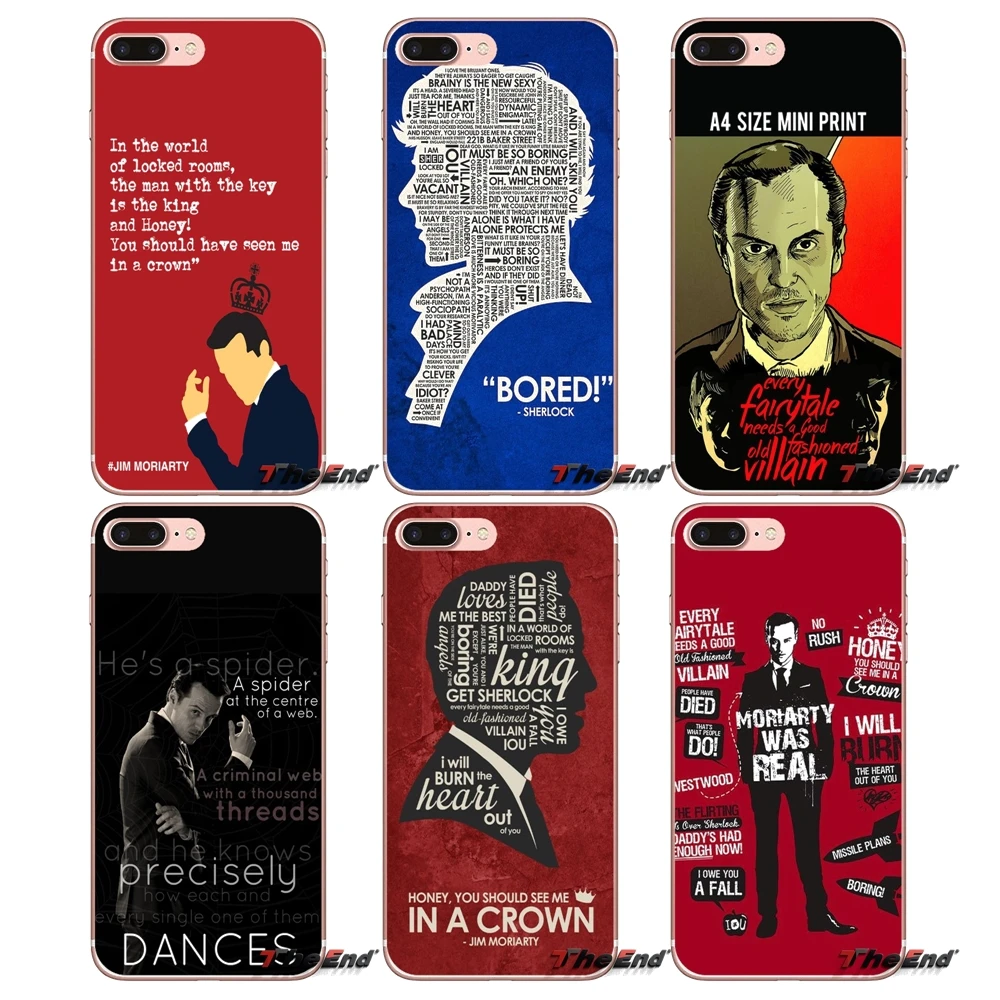 Чехол для телефона iPhone X 4 4S 5 5S 5C SE 6 6S 7 8 Plus Samsung Galaxy J1 J3 J5 J7 A3 A5 2016 2017 Jim Moriarty Sherlock Holmes |
