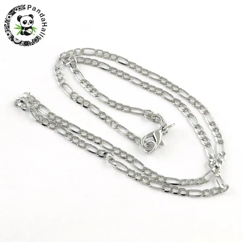

316 Stainless Steel Figaro Chain Necklaces, with Lobster Clasps, Stainless Steel Color, 18.9" 10pcs/lot