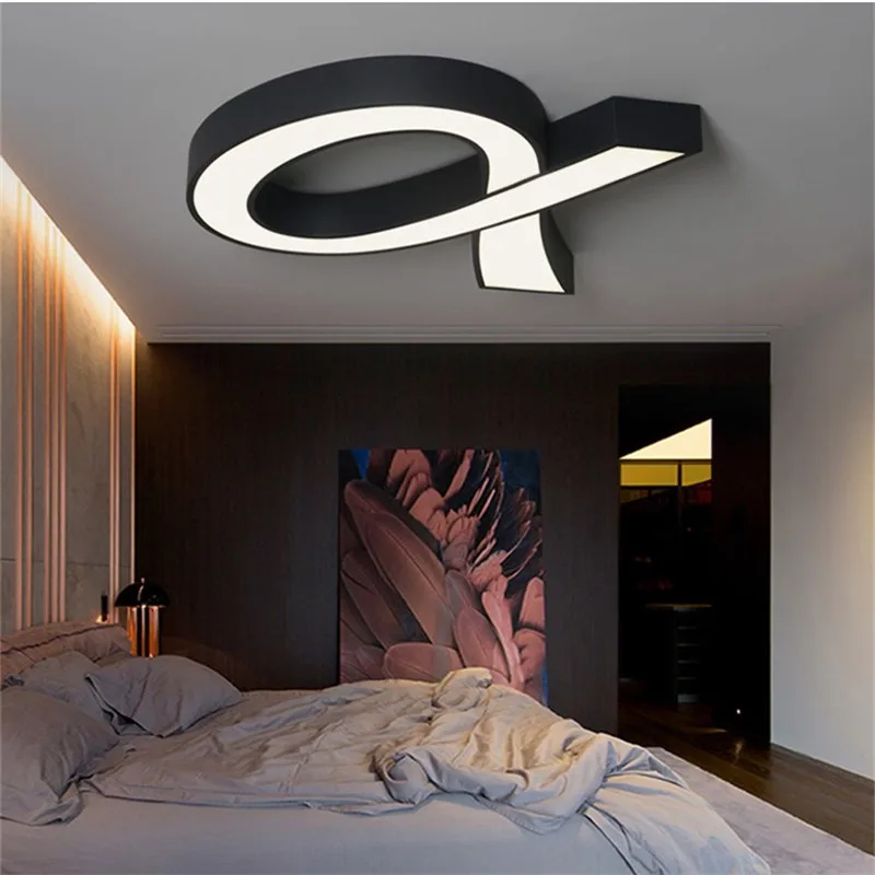 

Remote Controller New Design Modern Led Chandelier For Living Room Bedroom Study Room Home White/Black Finished Chandelier