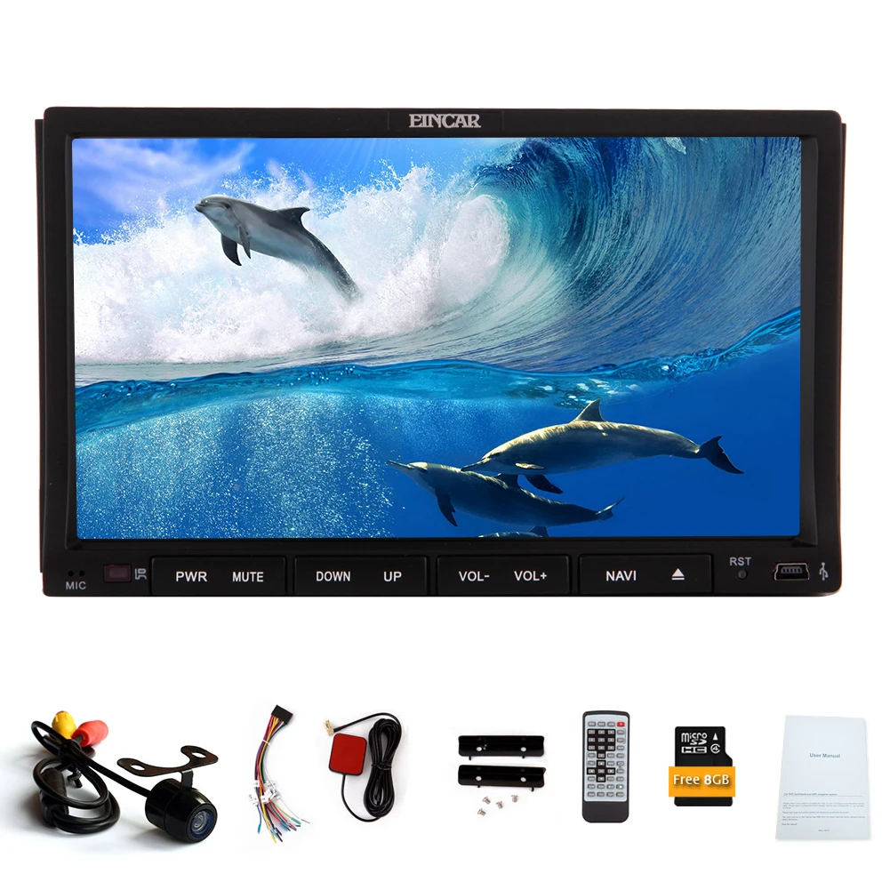 Perfect Autoradio win8 3D Car DVD Player CD Video Radio MP3 FM MP5 Stereo 8GB GPS Map EQ System MP4 2 Din Audio Receiver 1