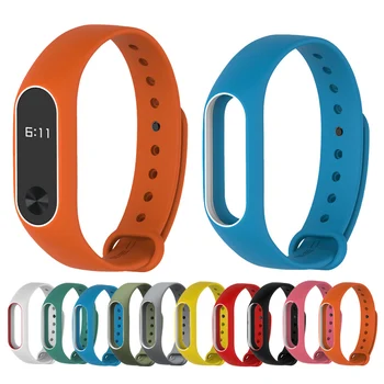 

Colorful MiBand 2 Silicone Wrist Strap Bracelet Double Color Replacement watchband for Original Xiaomi Mi band 2 Wristbands belt