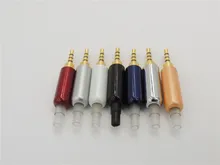 Copper gold stereo 2 5mm 4 pole male repair headphone jack Solder cable adapter connection audio plug connectors