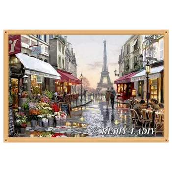

5D Diamond Embroidery Paris Street Diamond Painting Cross Stitch Crafts Crystal Diamond Mosaic Full Round Rhinestones Home Decor